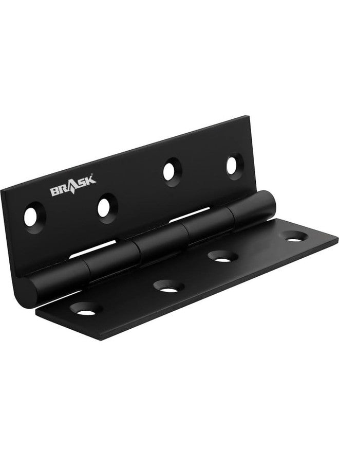 BRASK Premium Stainless Steel Slow Movement Concealed Welded Hinges 4 x 12, 2.5mm Thickness, Screws Included (4 x 12 | 12 Pcs, Black Matt) - Image 2