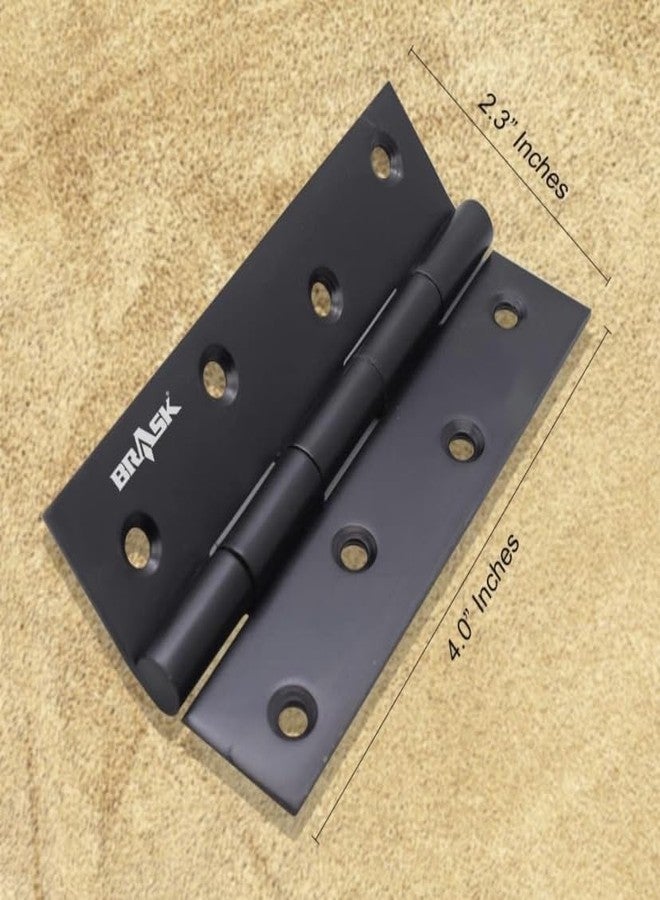 BRASK Premium Stainless Steel Slow Movement Concealed Welded Hinges 4 x 12, 2.5mm Thickness, Screws Included (4 x 12 | 12 Pcs, Black Matt) - Image 4