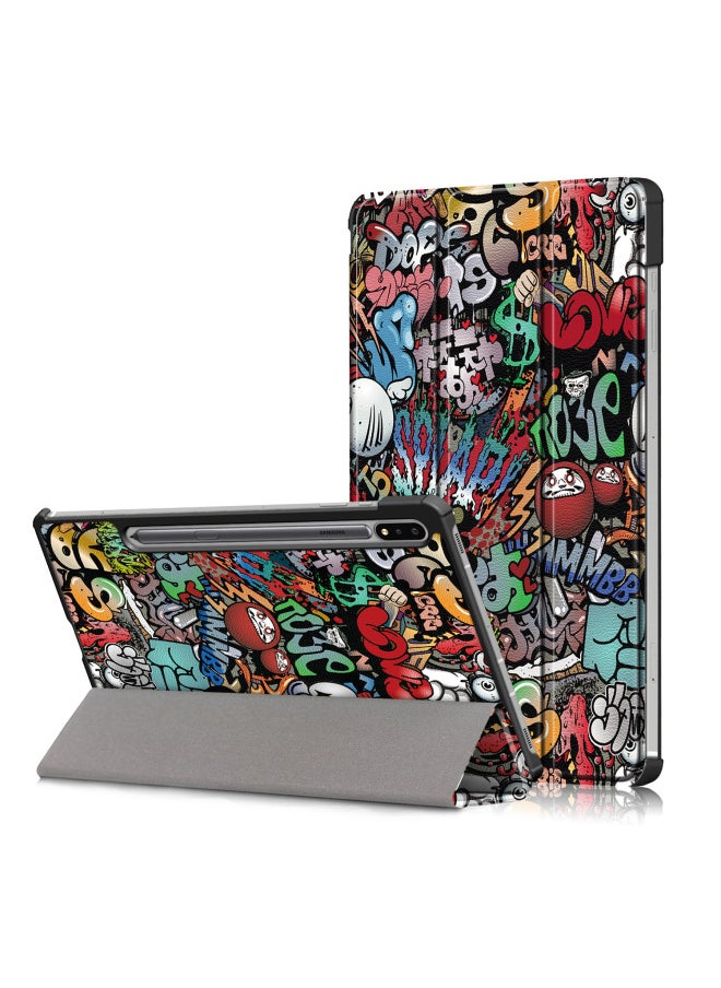 Generic - Applicable To Samsung Tab S7 Plus X800 Tablet Computer Protective Case T970 Drop-resistant Leather Case Wholesale-Color:Graffiti-Applicable Model:Samsung Tab S7 Plus SM-T970/T975 - Image 1