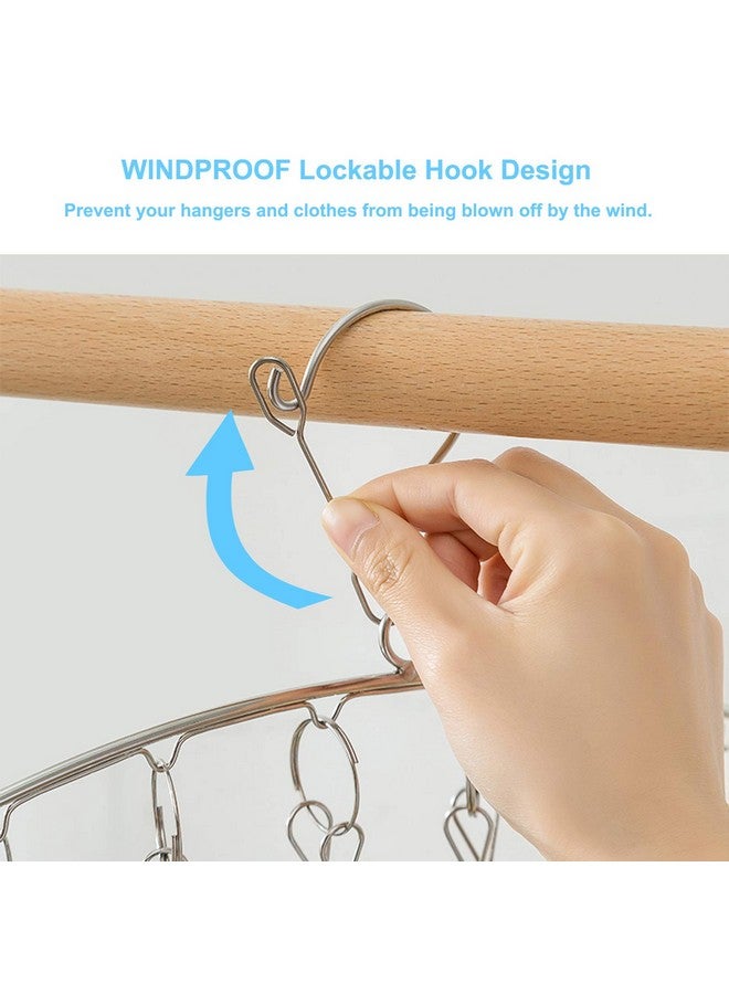 Seropy Clothes Hanger with 10 Clips Laundry Drying Rack 6 Pack, Clothes Drying Rack Stainless Steel Sock Hangers Windproof Clip and Drip Hanger for Drying Socks, Bras, Towel, Underwear, Baby Clothes  - Image 3