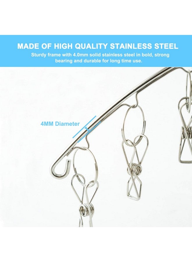 Seropy Clothes Hanger with 10 Clips Laundry Drying Rack 6 Pack, Clothes Drying Rack Stainless Steel Sock Hangers Windproof Clip and Drip Hanger for Drying Socks, Bras, Towel, Underwear, Baby Clothes  - Image 2