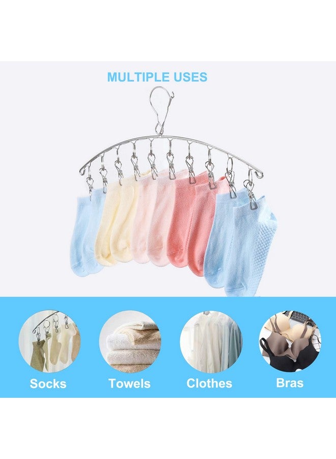Seropy Clothes Hanger with 10 Clips Laundry Drying Rack 6 Pack, Clothes Drying Rack Stainless Steel Sock Hangers Windproof Clip and Drip Hanger for Drying Socks, Bras, Towel, Underwear, Baby Clothes  - Image 5