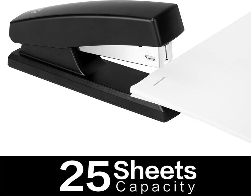 Deli Stapler, Desktop Staplers With 640 Staples, Office Stapler, 25 Sheet Capacity, Black - Image 3