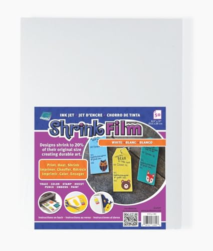 Grafix Shrink Film - 8.5"x11" Sheets, Design Your Art and Shrink It to Create Jewelry, Embellishments, Paper Crafts, Gift Tags, Ornaments and More. - Image 1