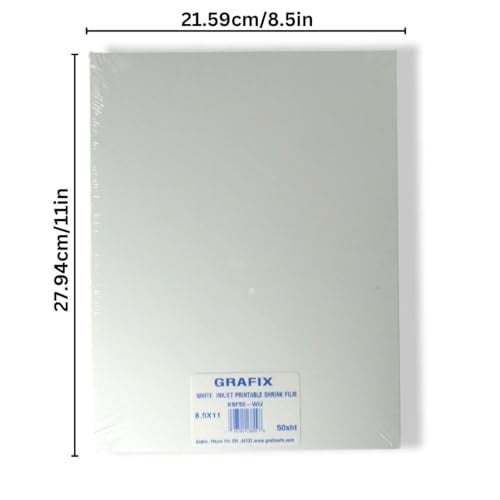 Grafix Shrink Film - 8.5"x11" Sheets, Design Your Art and Shrink It to Create Jewelry, Embellishments, Paper Crafts, Gift Tags, Ornaments and More. - Image 2