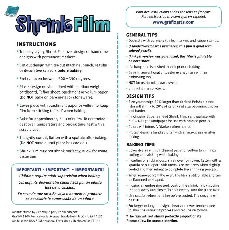 Grafix Shrink Film - 8.5"x11" Sheets, Design Your Art and Shrink It to Create Jewelry, Embellishments, Paper Crafts, Gift Tags, Ornaments and More. - Image 5
