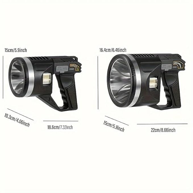 BLURISM BLURISM 90000 Lumens Spotlight Rechargeable Spotlight Flashlight with Tripod 4 Modes and 3 Colors Filter Super Bright Led Spot Lights Outdoor Handheld Solar Searchlight for Hunting Camping  - Image 4
