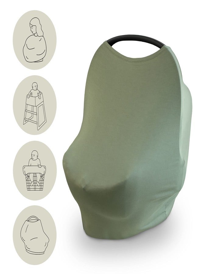 mushie Baby Car Seat Canopy Cover | Breathable & Stretchy Multi Use Cover for Breastfeeding, Nursing, High Chair, Shopping Cart, Strollers (Dried Thyme) - Image 1