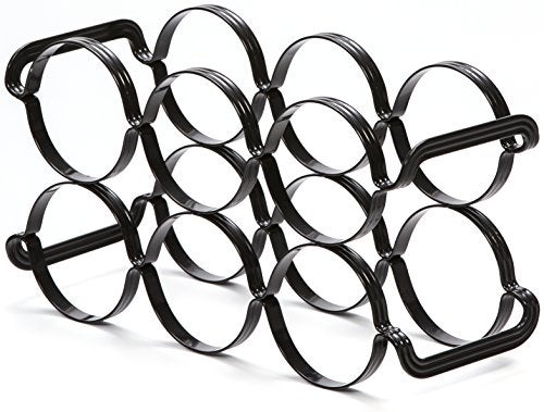 Mango Steam 6 Bottle Counter-top Wine Rack - Storage Organizer for Kitchen Countertops, Pantry, Fridge - (Black) - Image 3