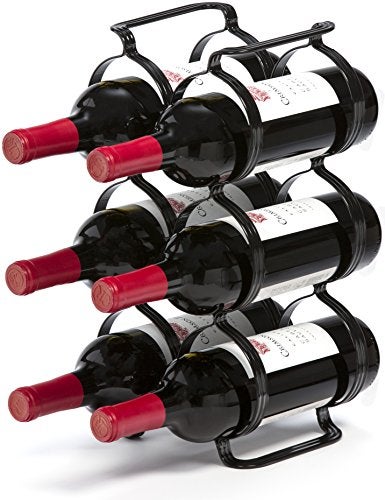 Mango Steam 6 Bottle Counter-top Wine Rack - Storage Organizer for Kitchen Countertops, Pantry, Fridge - (Black) - Image 4