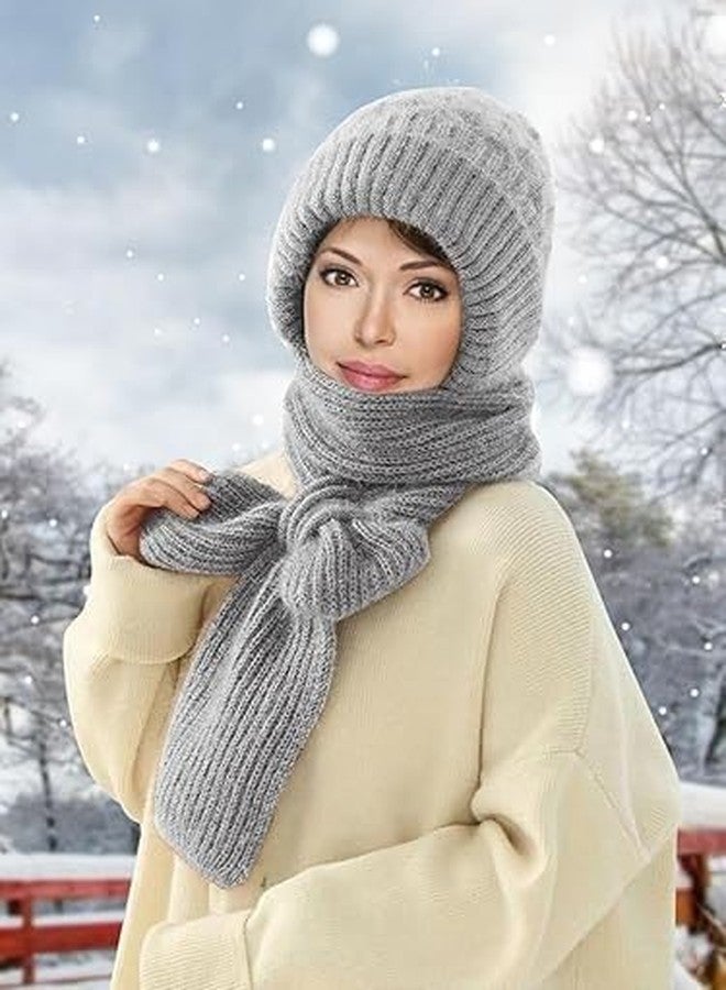 KRIDARSH NEW Winter Cap for Women Woolen Cap with Mufflers for Women, 2 in 1 Mask Scarf Knitted Woolen for Women & Girls Muffler Stylish & Scarf Ear Protection (Multicolour) - Image 2