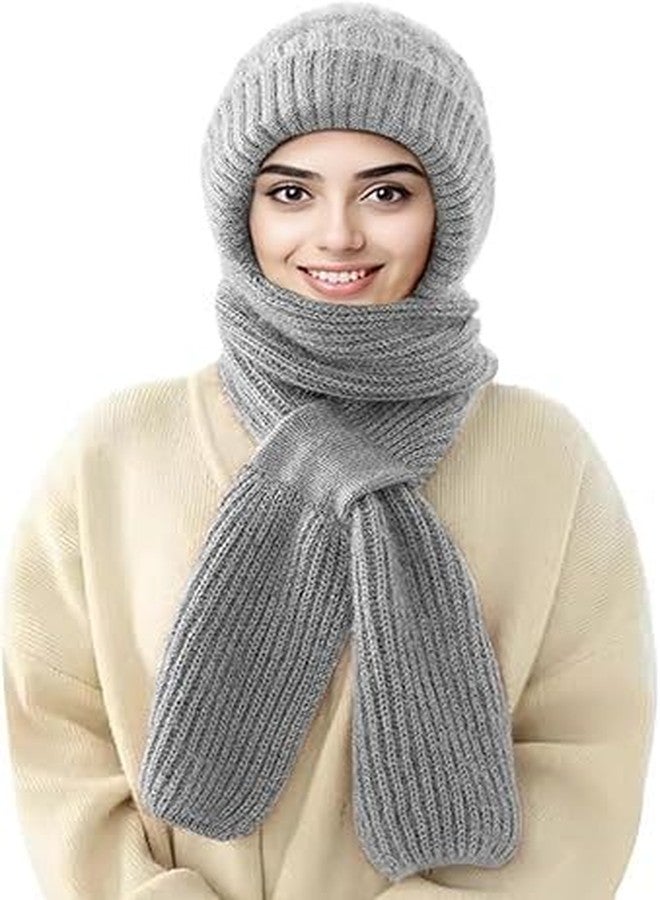 KRIDARSH NEW Winter Cap for Women Woolen Cap with Mufflers for Women, 2 in 1 Mask Scarf Knitted Woolen for Women & Girls Muffler Stylish & Scarf Ear Protection (Multicolour) - Image 1