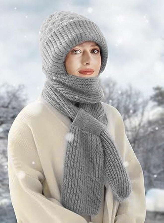 KRIDARSH NEW Winter Cap for Women Woolen Cap with Mufflers for Women, 2 in 1 Mask Scarf Knitted Woolen for Women & Girls Muffler Stylish & Scarf Ear Protection (Multicolour) - Image 3