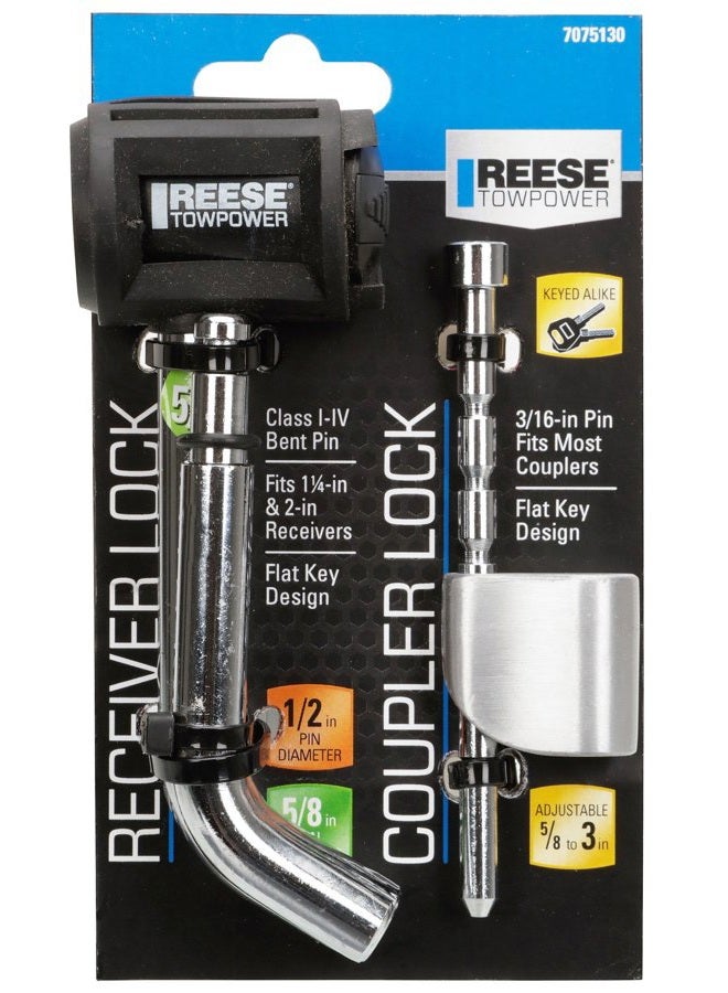 Reese Class I-IV Dual Bent Pin Receiver and Coupler Lock Set - Image 2