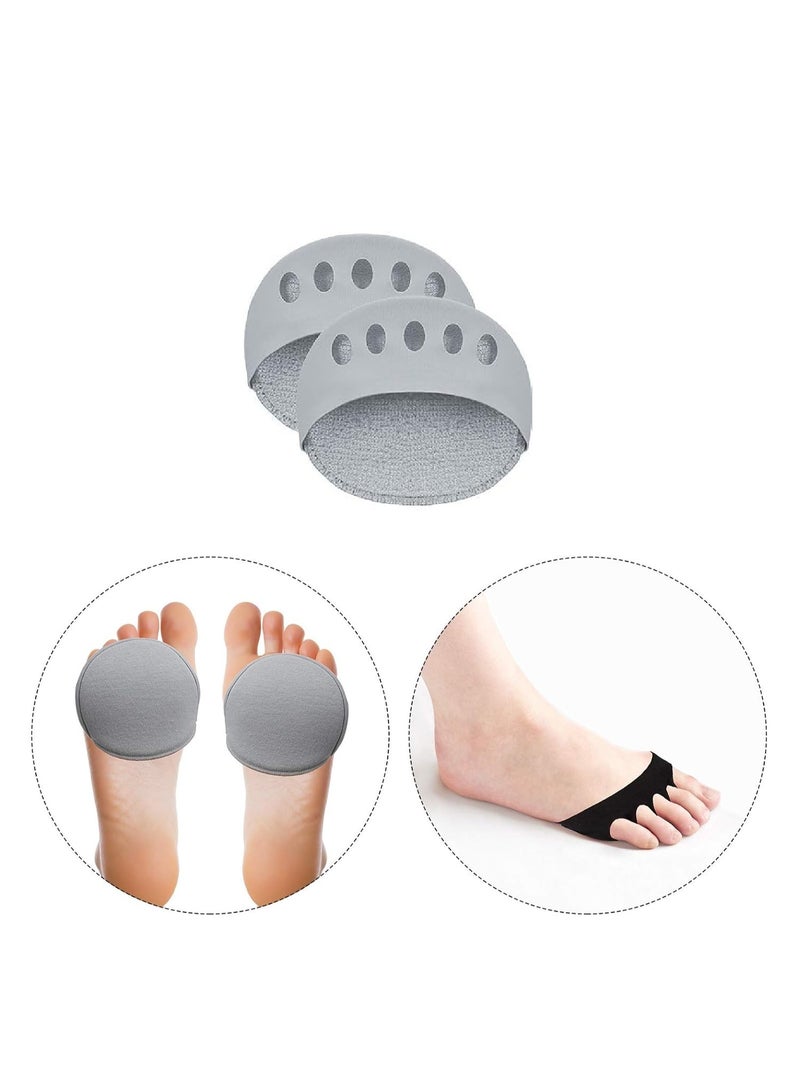 وسادات مقدمة القدم للنساء ذوات الكعب العالي، جوارب أصابع القدم غير القابلة للانزلاق، وسادات مقدمة القدم قابلة لإعادة الاستخدام من وسائد كرة القدم لألم القدم أثناء الجري في الهواء الطلق، (رمادي)، زوج واحد - Image 4