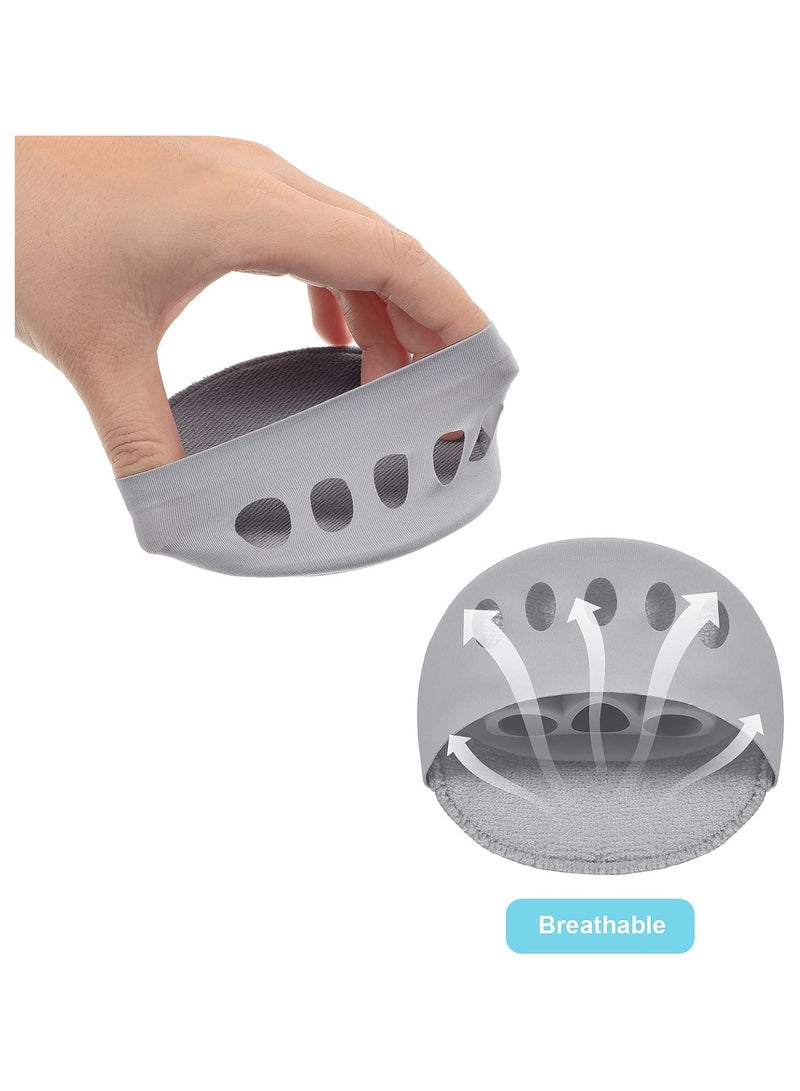 وسادات مقدمة القدم للنساء ذوات الكعب العالي، جوارب أصابع القدم غير القابلة للانزلاق، وسادات مقدمة القدم قابلة لإعادة الاستخدام من وسائد كرة القدم لألم القدم أثناء الجري في الهواء الطلق، (رمادي)، زوج واحد - Image 2