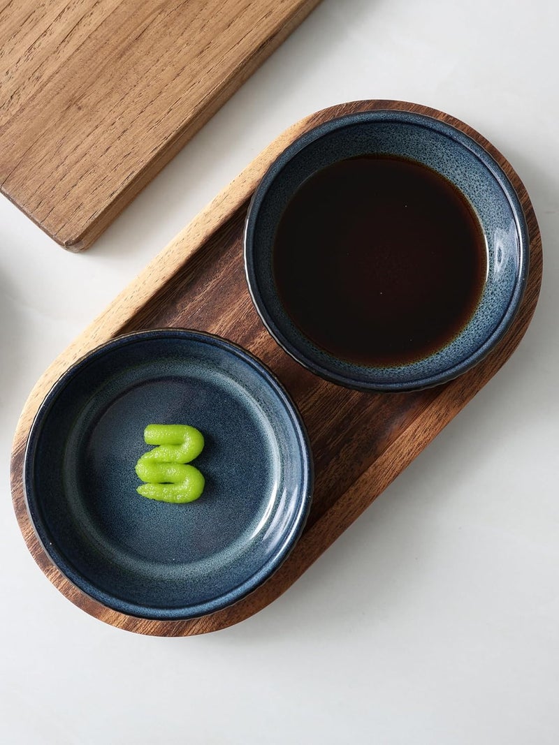 famiware Starlight Soy Sauce Dish Ceramic Dipping Bowls Set of 6 3 oz Individual Dip Sauce CupsBowlsDishesPlates Small Serving Bowl for Side Dishes Dessert Ice Cream Condiment Starry Blue - Image 2