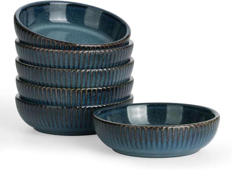 famiware Starlight Soy Sauce Dish Ceramic Dipping Bowls Set of 6 3 oz Individual Dip Sauce CupsBowlsDishesPlates Small Serving Bowl for Side Dishes Dessert Ice Cream Condiment Starry Blue - Image 1