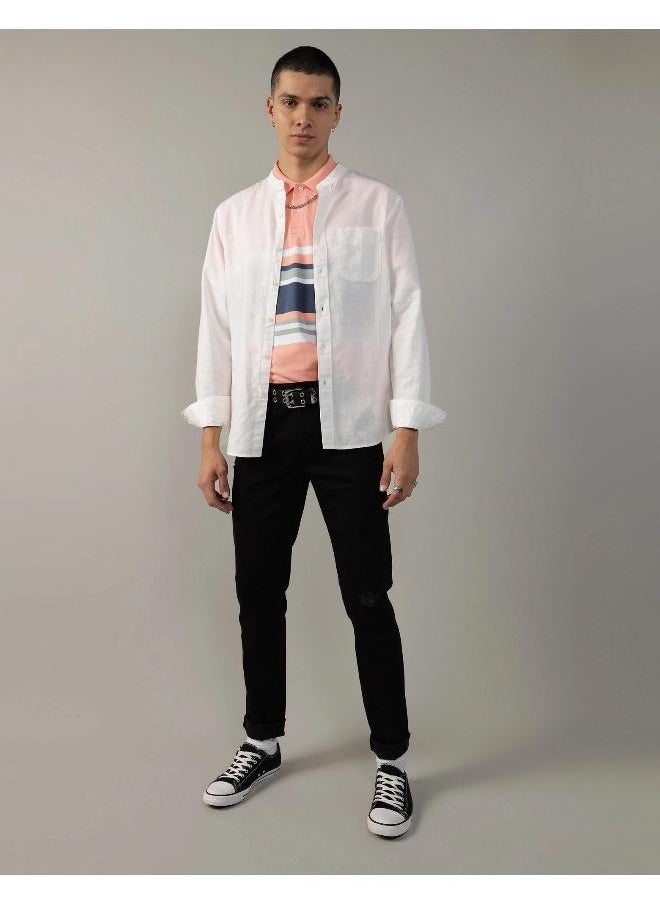 امريكان ايجل - Band Collar Regular Fit Shirt - Image 1