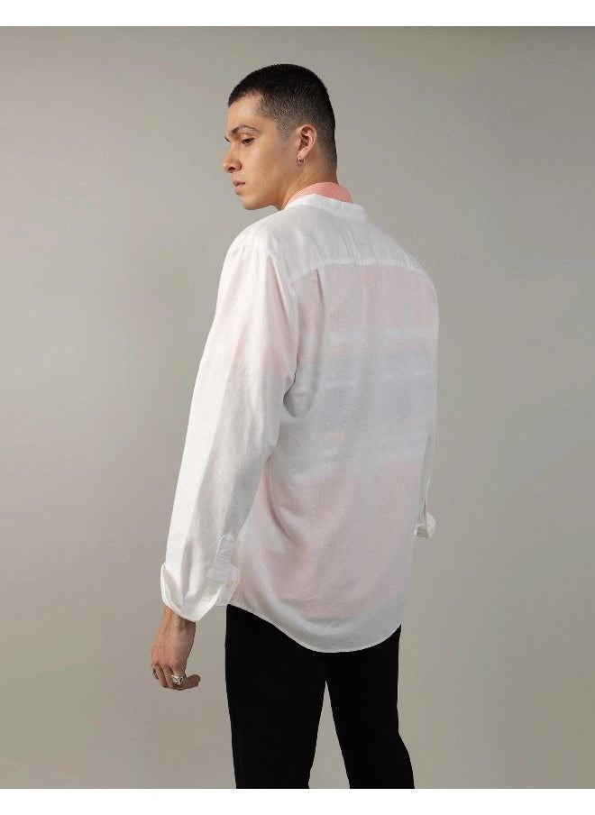 امريكان ايجل - Band Collar Regular Fit Shirt - Image 1