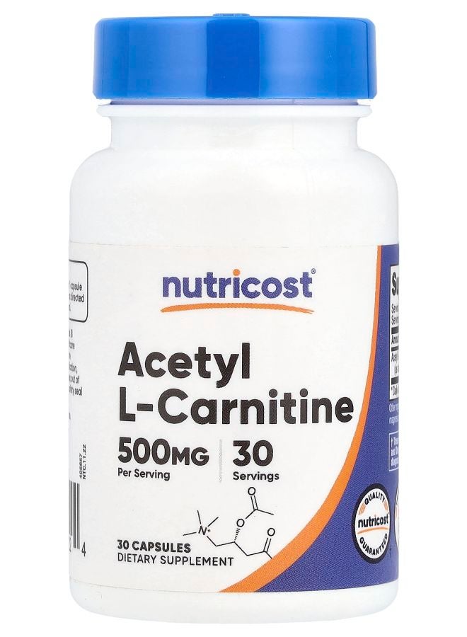 Nutricost Acetyl LCarnitine 500 mg 30 Capsules