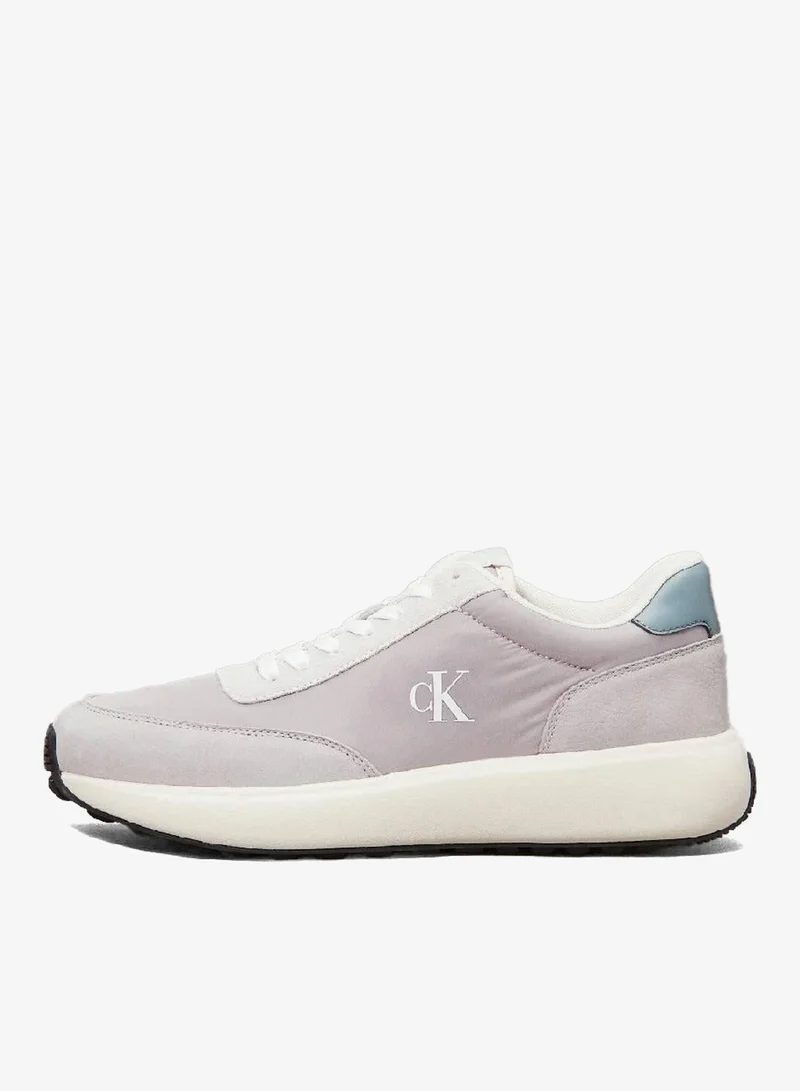 Calvin Klein Jeans Oyster Mushroom/Formal Grey Leather Trainers for Men | Best Price UAE