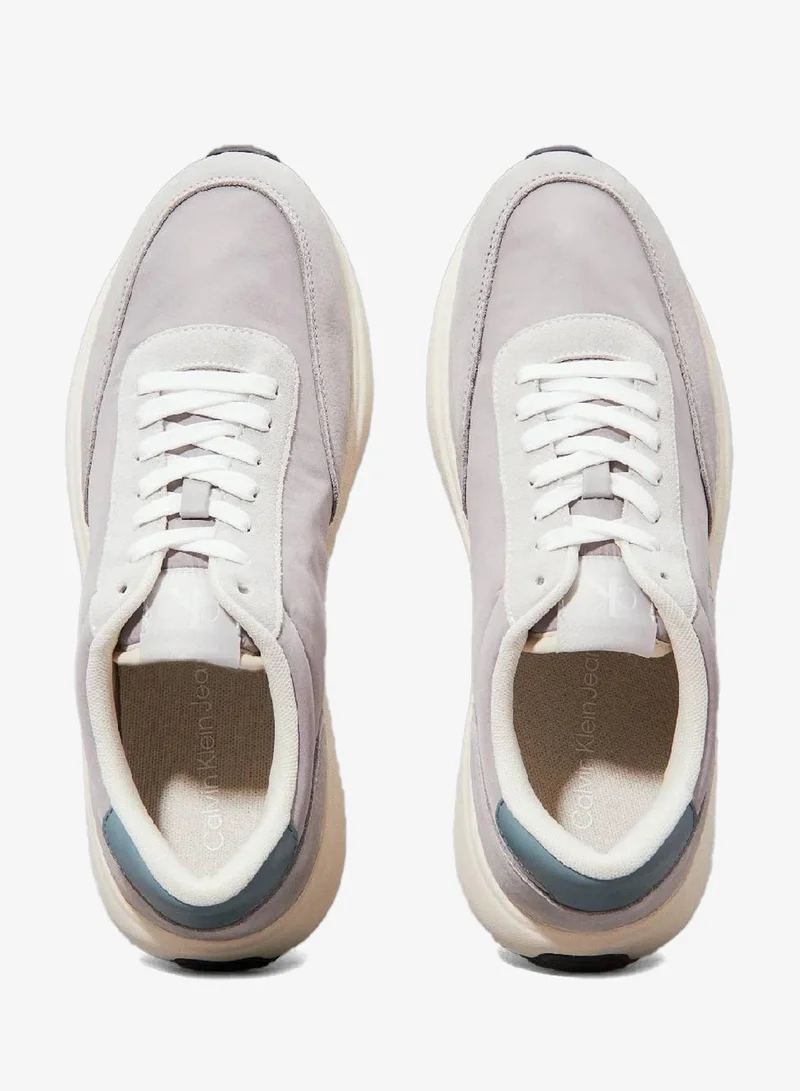 Calvin Klein Jeans Oyster Mushroom/Formal Grey Leather Trainers for Men | Best Price UAE
