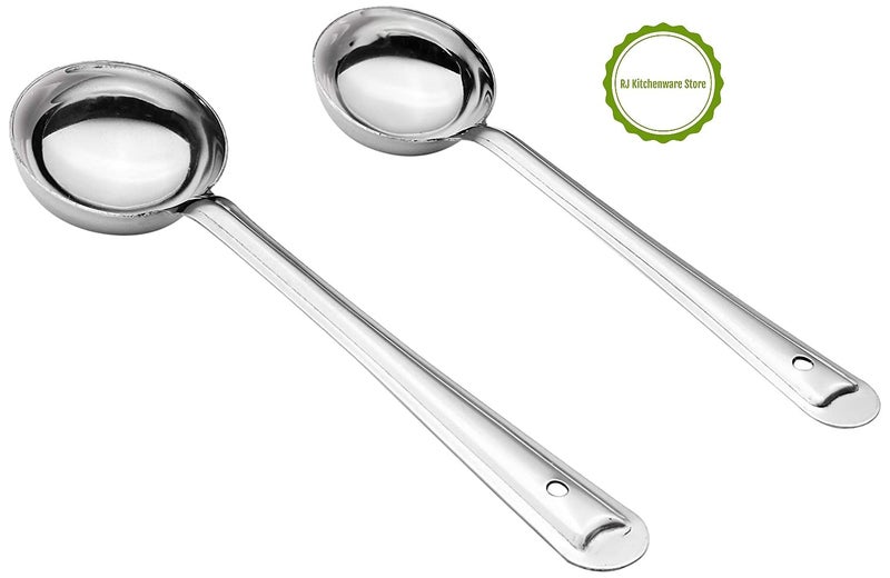 RJ kitchenware Store Stainless Steel Basting/Serving Ladle Set (2 Pieces) Premium Stainless Steel Kitchen Tools Set for Cooking, Set - Image 2