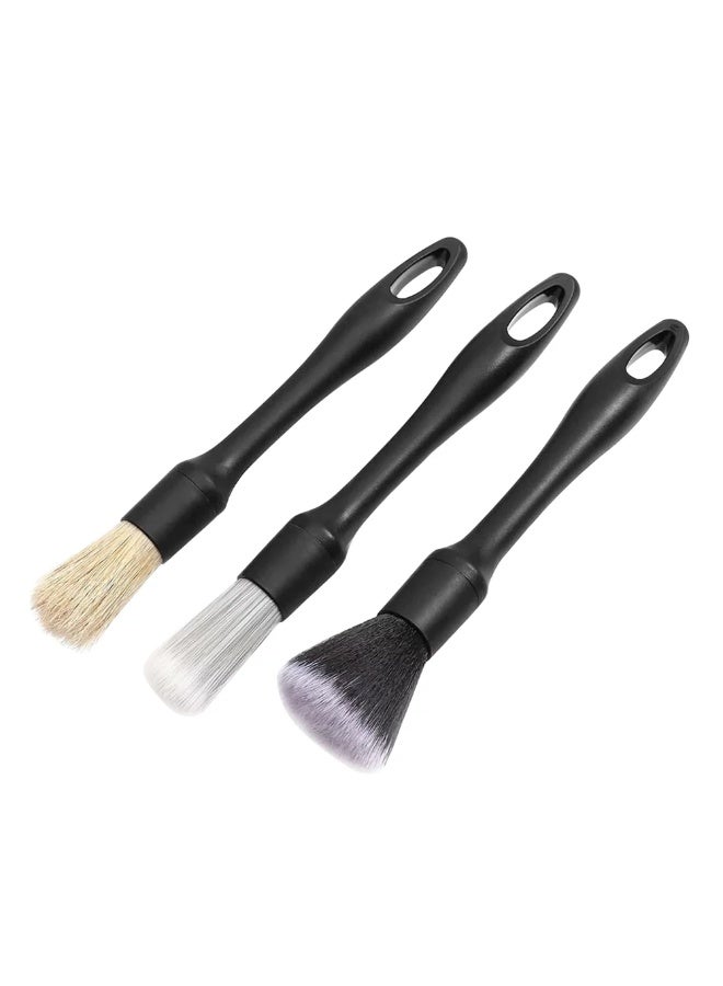 مجموعة فرش تنظيف السيارات 3 قطع - فرش تنظيف ناعمة للداخل والخارج والعجلات والحواف والتابلوه والمحرك - مجموعة ملحقات العناية بالسيارات الشاملة