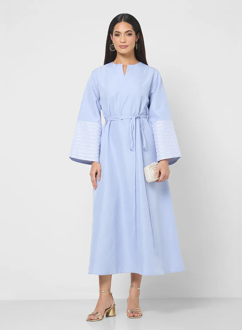 خزانة Abaya With Patterned Sleeves