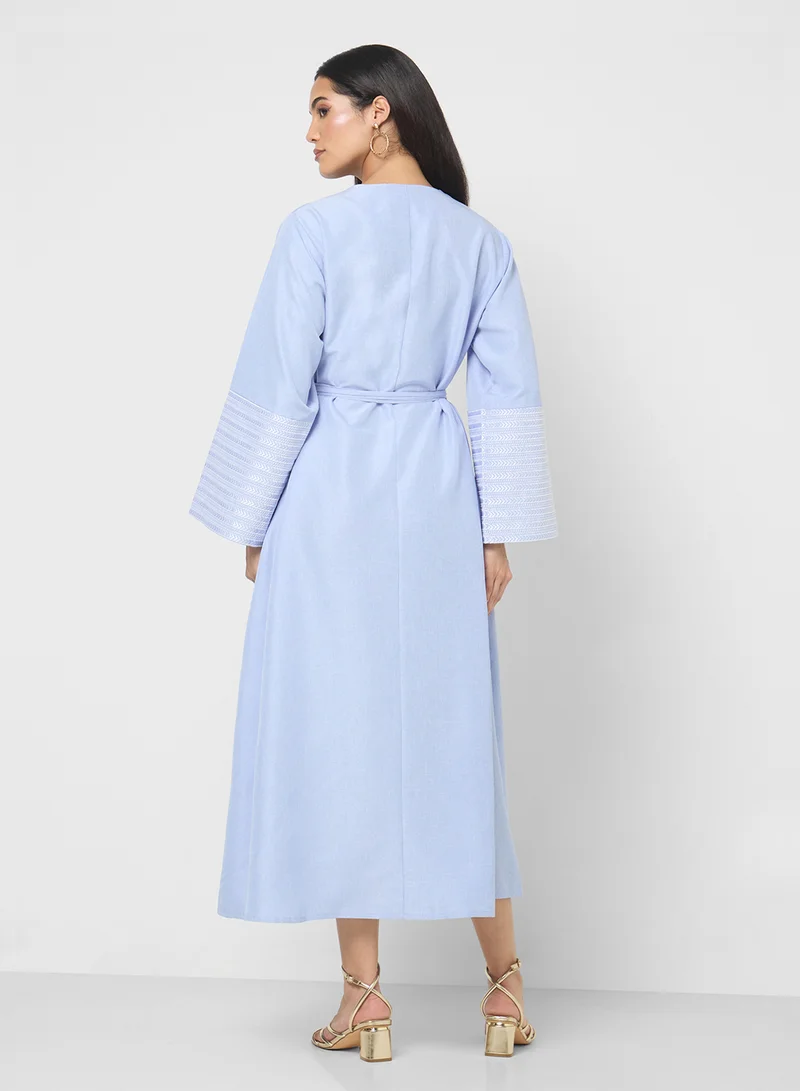خزانة Abaya With Patterned Sleeves