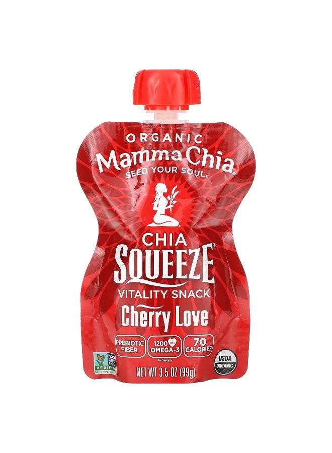 Mamma Chia, Organic Chia Squeeze, Vitality Snack, Cherry Love, 8 Squeezes, 3.5 oz (99 g) Each - Image 3