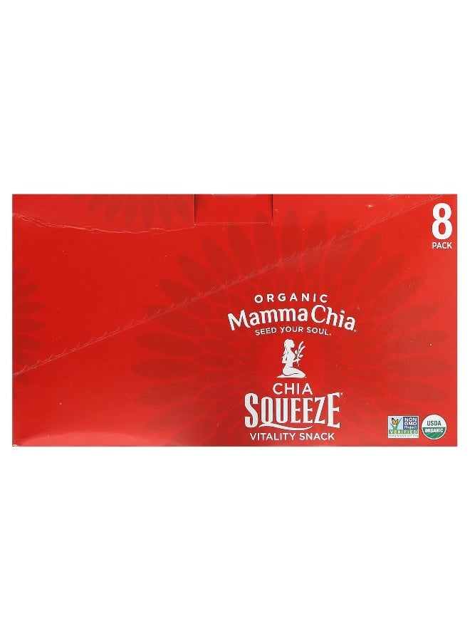 Mamma Chia, Organic Chia Squeeze, Vitality Snack, Cherry Love, 8 Squeezes, 3.5 oz (99 g) Each - Image 1
