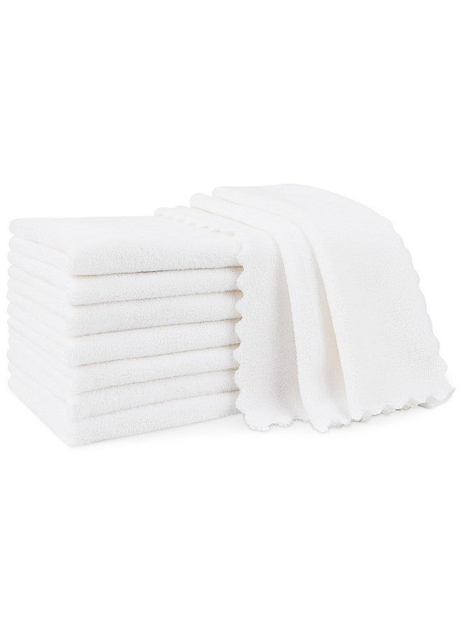 Orighty Burp Cloths For Baby 8 Pack Super Soft & Absorbent Coral Fleece Baby Burp Cloth 20 X 10 Inch Gentle & Large Burp Rugs For Baby Sensitive Skin Burping Cloths For Newborn Essential White - Image 1