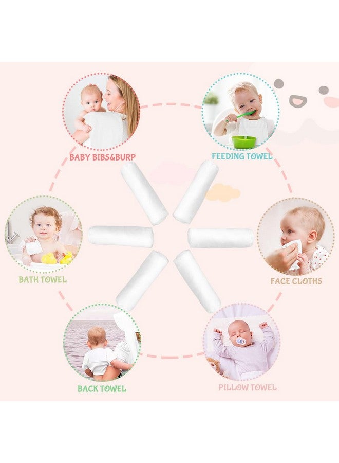 Orighty Burp Cloths For Baby 8 Pack Super Soft & Absorbent Coral Fleece Baby Burp Cloth 20 X 10 Inch Gentle & Large Burp Rugs For Baby Sensitive Skin Burping Cloths For Newborn Essential White - Image 3