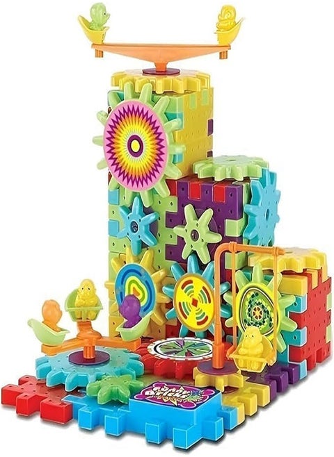 IQ Builder - Interactive Educational Building Toy -with Rotating Gears and Mechanical Movements (81 pieces)