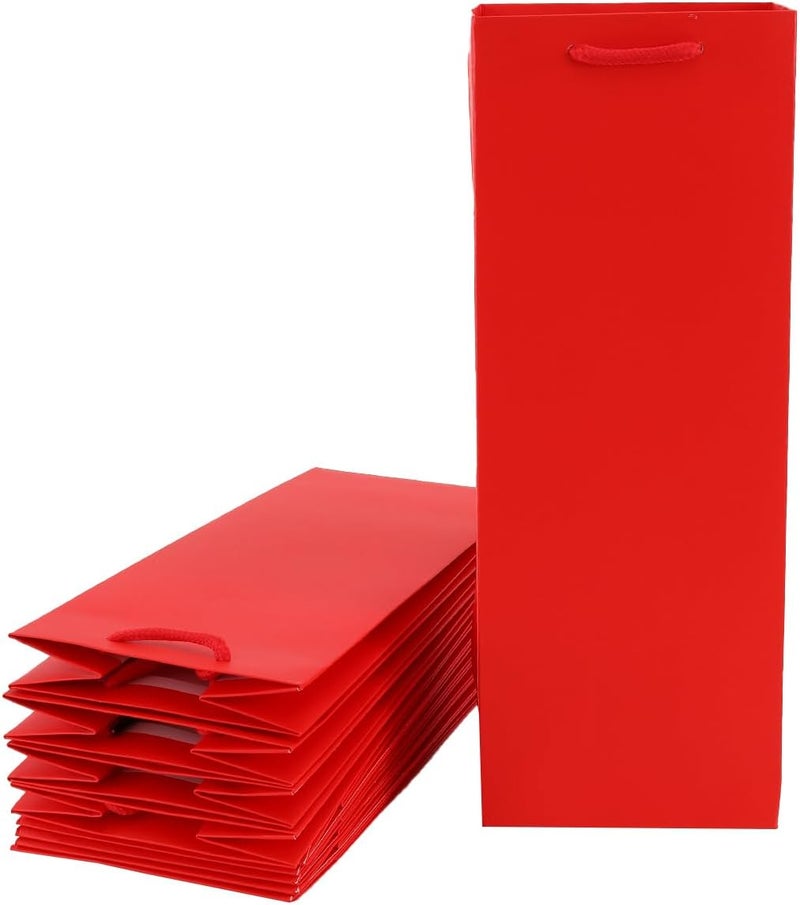 Red Dot Gift® Pack of 10 Red Wine Bottle Bags - Reusable and Sturdy Gift Bags for Festivals and Parties - Image 1