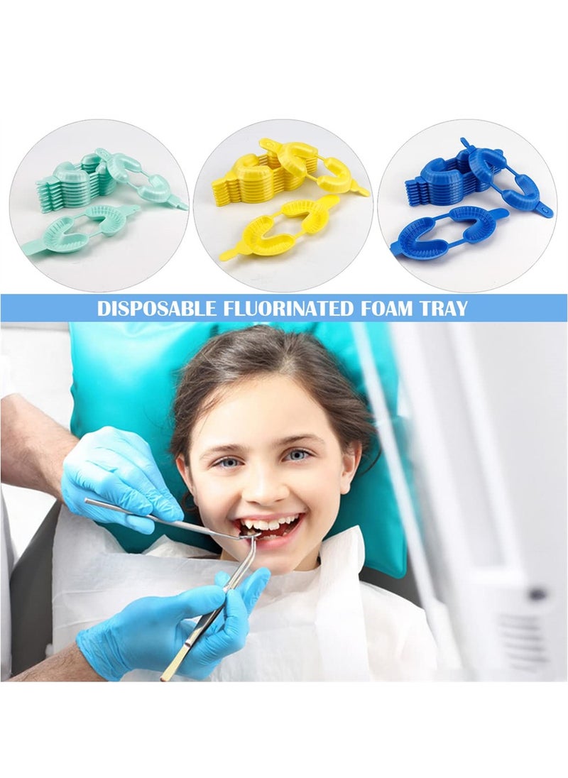 Generic - 30 Pack Disposable Dental Fluoride Trays Foam Mouth Guards 3 Size Dental Impression Trays for Kids and Adults - Image 1