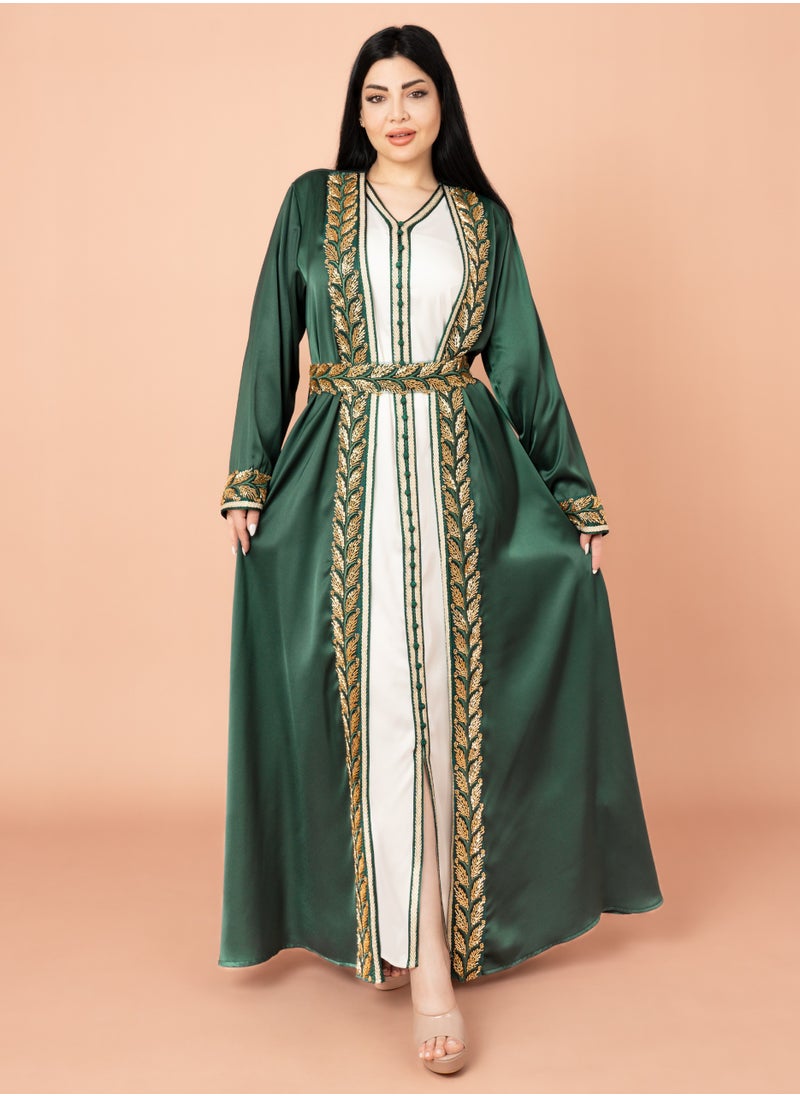 Belted Elegant 2-Piece Kaftan IK2008 Green - pzsku/Z333FE8AC471774A95352Z/45/_/1739866613/dfc240e5-280d-408d-ae29-702fcec69ce7