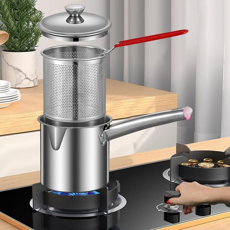 Stainless Steel Multi-purpose Frying Pan Set (with Colander + Lid + Tongs + Stove Rack) - Image 3