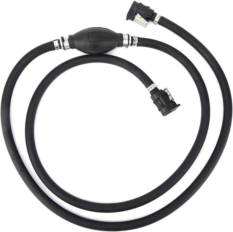 Maxmartt Boat Fuel Line 3/8in 7ft Boat Motor Fuel Gas Hose Fuel Line with Ball Pump Marine Gas Tank Fuel Line Assembly with Primer Bulb Connector for Marine Johnson - Image 1