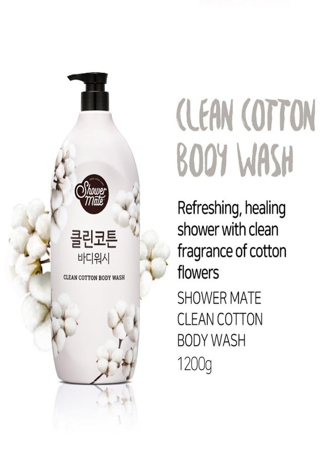 Shower Mate SHOWERMATE Natural Body Wash 42.3 fl oz, 1.2 kg (Clean Cotton) - Image 5