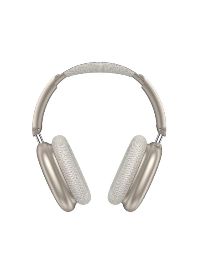 Air Max Pro Wireless Over Ear Headphones with Active Noiose Cancellation and Built-in Mi, Comfortable and Lightweight - champagne gold - Image 1