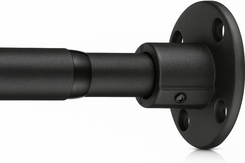 LAKEROD Heavy Duty Shower Rod - Industrial Shower Curtain Rod Wall Mounted for Bathroom,Closet,Room Divider,Outdoor Patio - 28 to 76"Adjustable Shower Pole - Matte Black - Image 1
