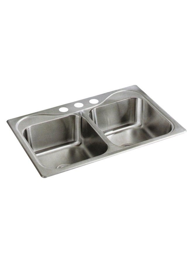 STERLING 11400-3-NA Southhaven 33-inch by 22-inch Top-mount Double Equal Bowl Kitchen Sink, Stainless Steel