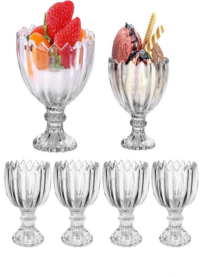 PSMS Crystal Premium Ice Ville Ice Cream Bowl, Dessert Cup for Sundae, Sweets,Snacks, Fruit, Pudding, Nuts or Dip, Serving Bowls Set of 6 Pcs Lead Free and BPA Free etc (1, icecup-170ml) - Image 1