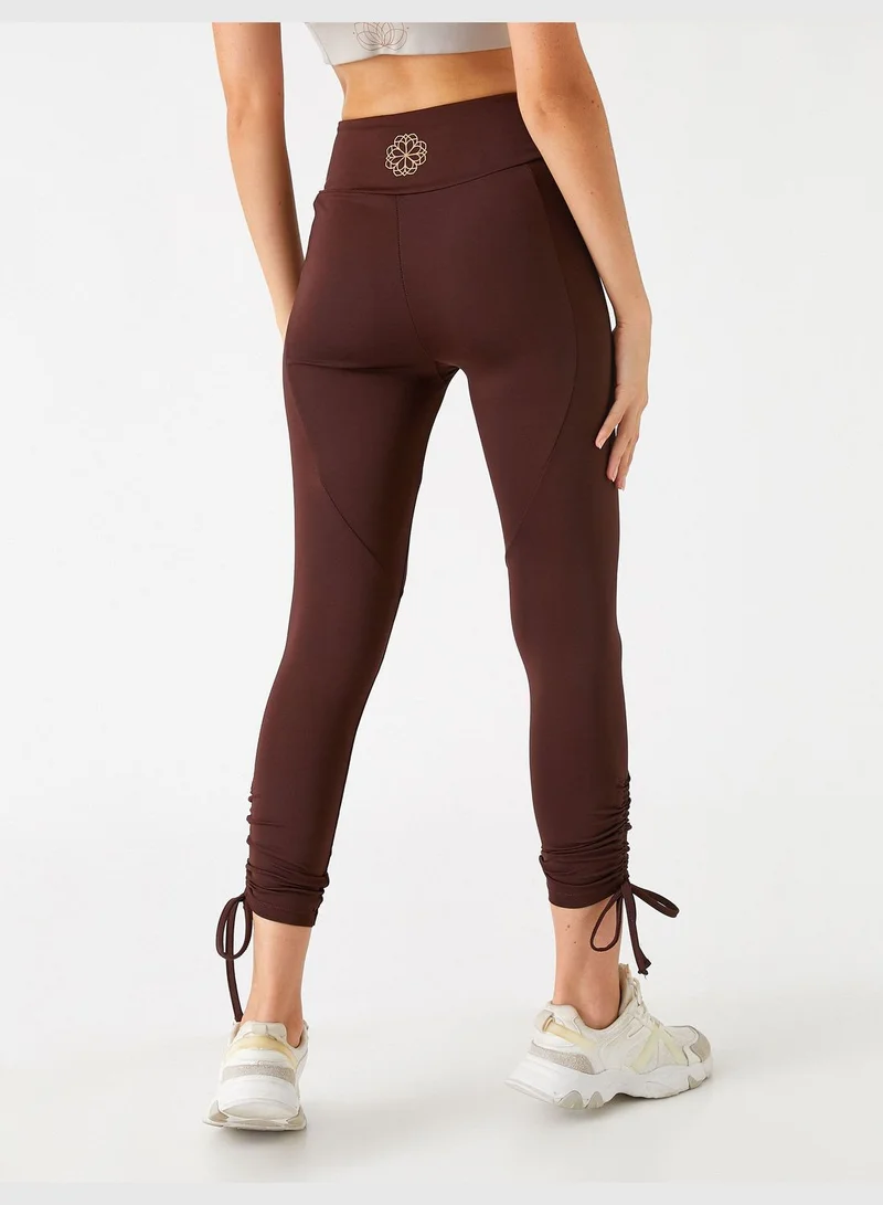 كوتون Shirr Detail Yoga Leggings