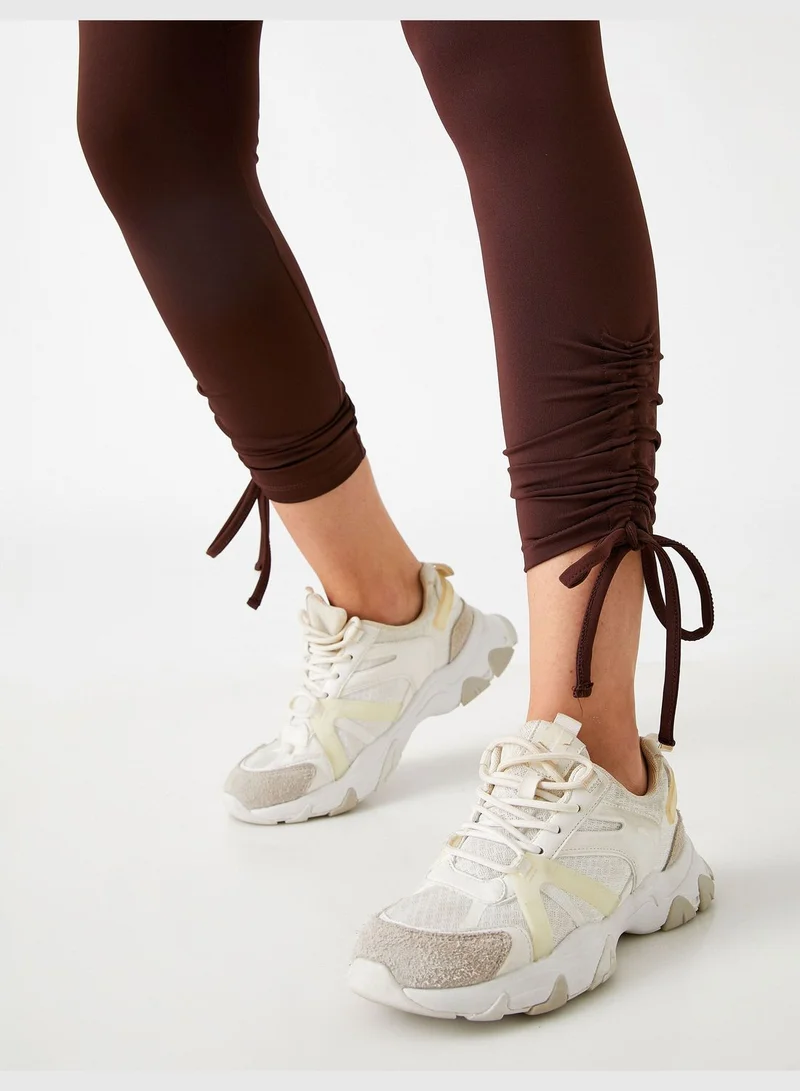 كوتون Shirr Detail Yoga Leggings