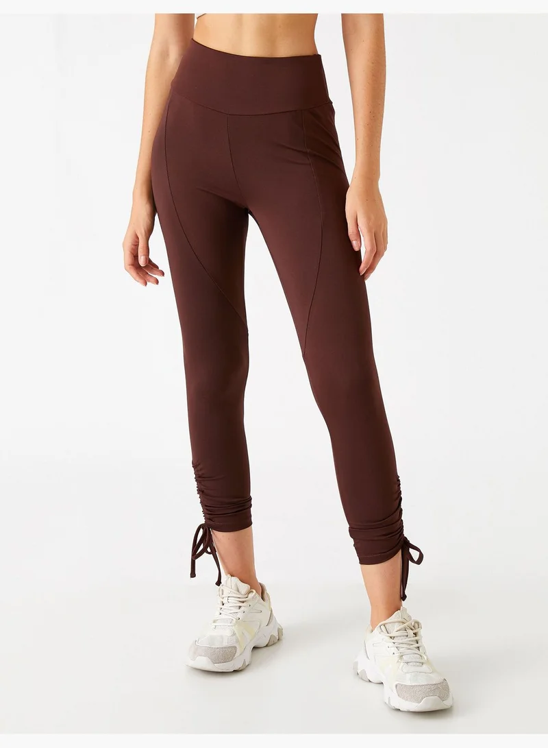 كوتون Shirr Detail Yoga Leggings