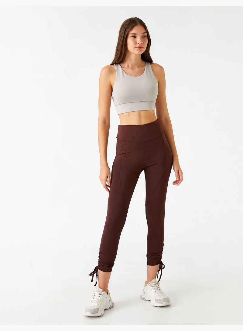 كوتون Shirr Detail Yoga Leggings